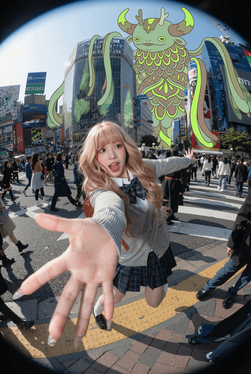 为城市图片添加巨大生物