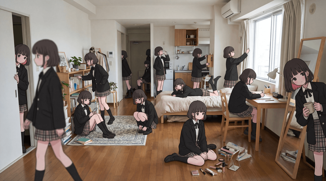 人物分身术 - Professional AI-generated Photo Manipulation image by @tapehead_Lab using advanced prompts